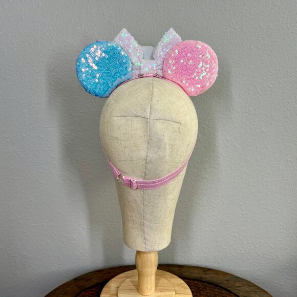 Birthday Sparkle Elastic Minnie Ears | Disney-Inspired Adjustable Mouse Ears - Picture 4 of 5